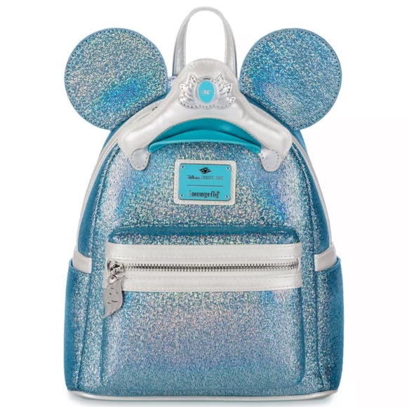 NEW Disney Cruise Line 25th Anniversary Shimmering Seas Loungefly Mini Backpack - Picture 2 of 10